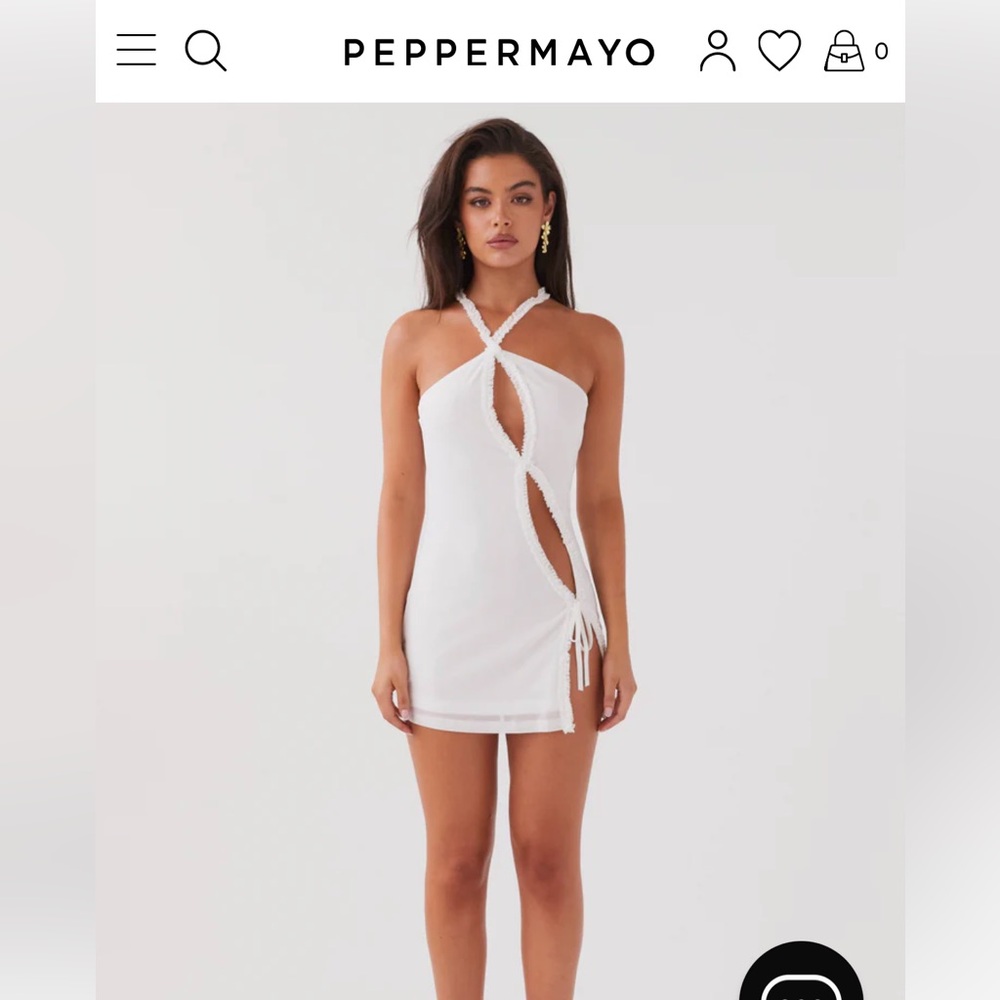 Midnight Rhapsody Ruffle Mini Dress - White - Picture 4 of 4